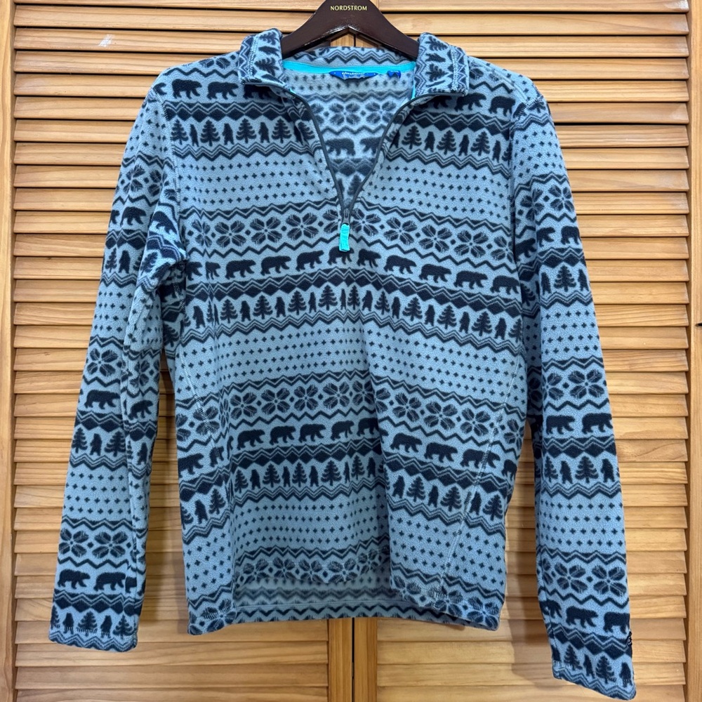 Chubbies Gray And Teal Patterned Pullover Xs - image 3